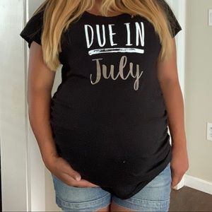 “Due in July “ Maternity Shirt